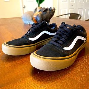 Vans Old School Pro, Black with gum sole, 9 mens